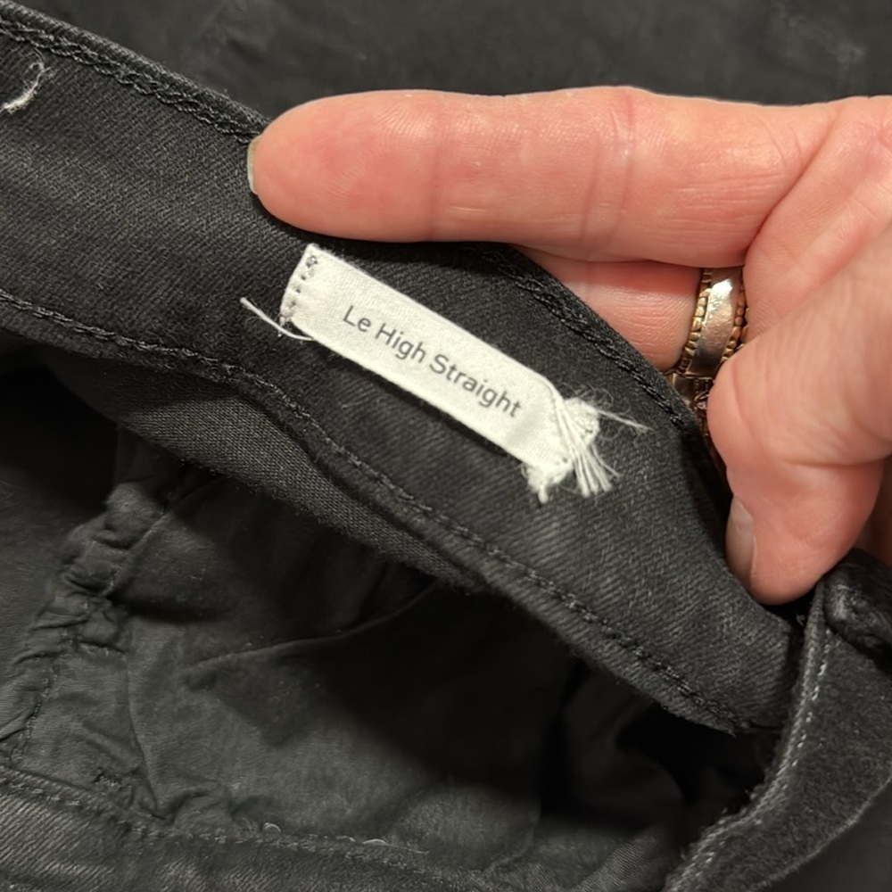 FRAME Black Le High Straight Crop Denim Size 33 - Picture 8 of 11
